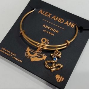 Alex and Ani Gold Anchor ⚓ Swarovski Crystal brac